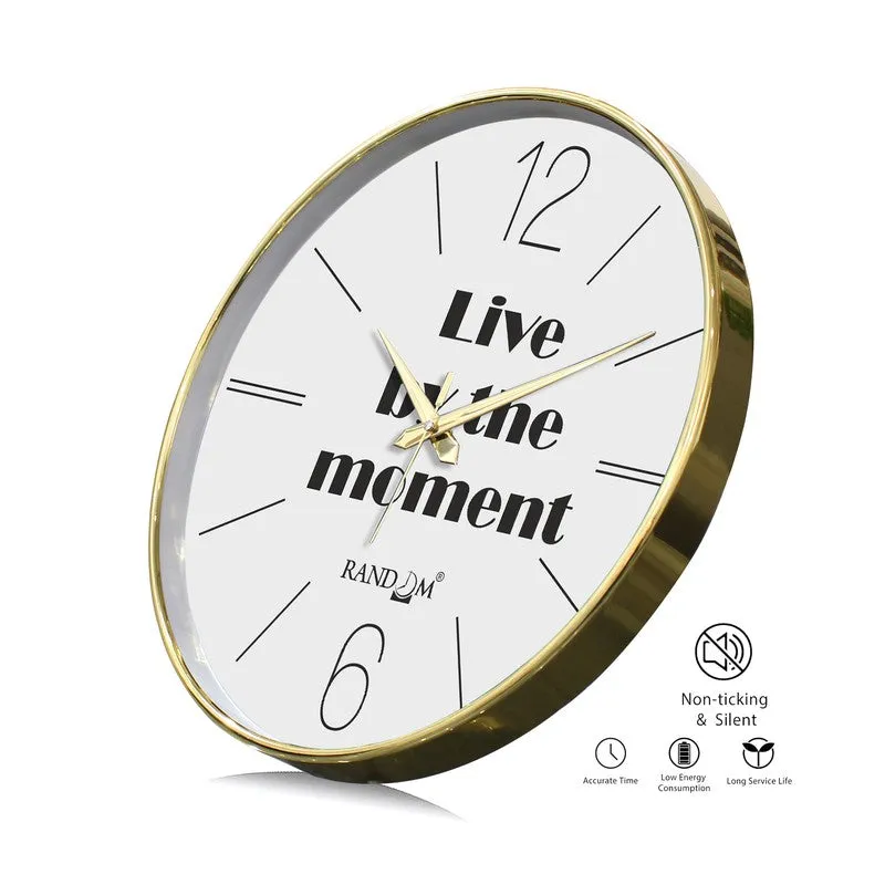 Live In The Moment Round Analog Wall Clock - Light Grey media 7