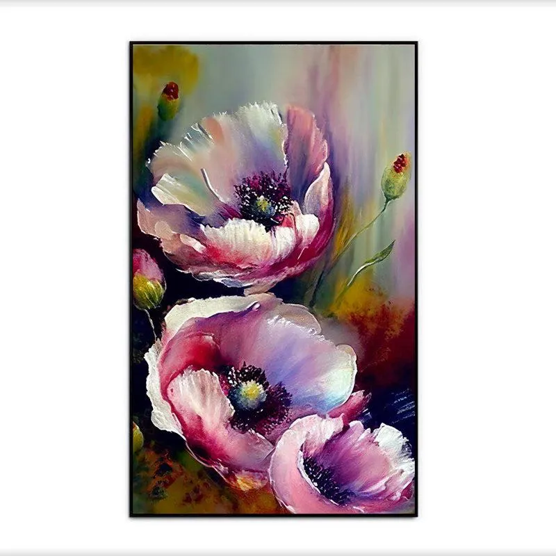 Cosmic Petal Nebula Floral Canvas Wall Painting With Frame - Black media 4
