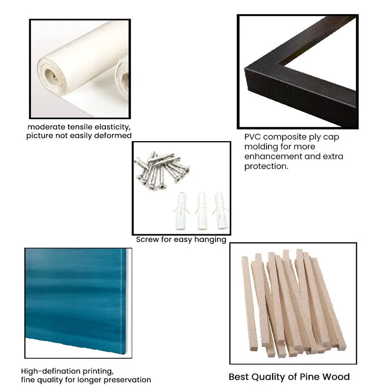 Collage showing wall art materials and frame components