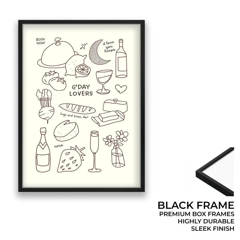MealDoodle Archival Canvas Wall Art - Black media 8