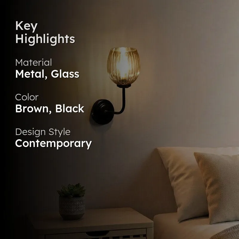 Golden Glow Glass Wall Lamp media 2