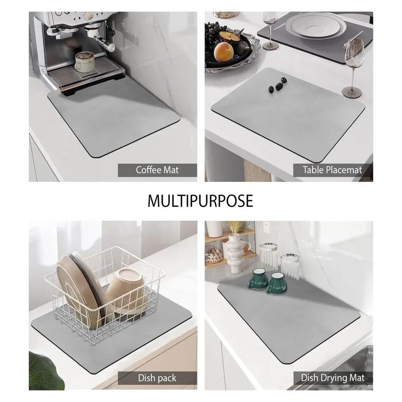 Lunor Grey Rectangle Rubber Table Mats - Set Of Four media 4