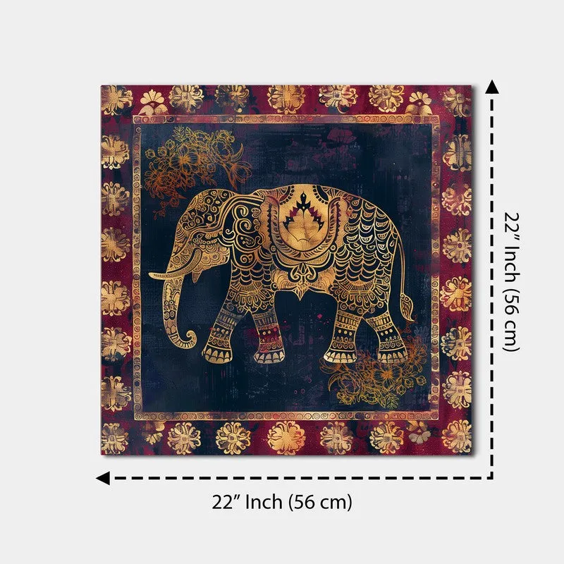 Ethnic Aura Elephant Wall Painting media 7