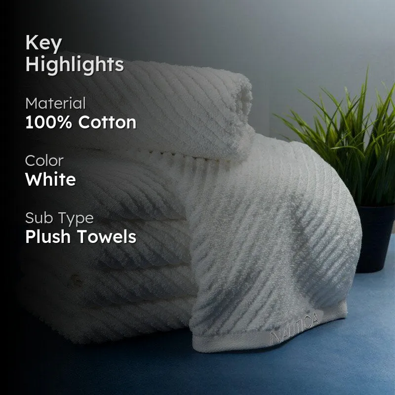 Nautica Riviera Soft Cotton Hand Towel (White) - Set Of Six media 2