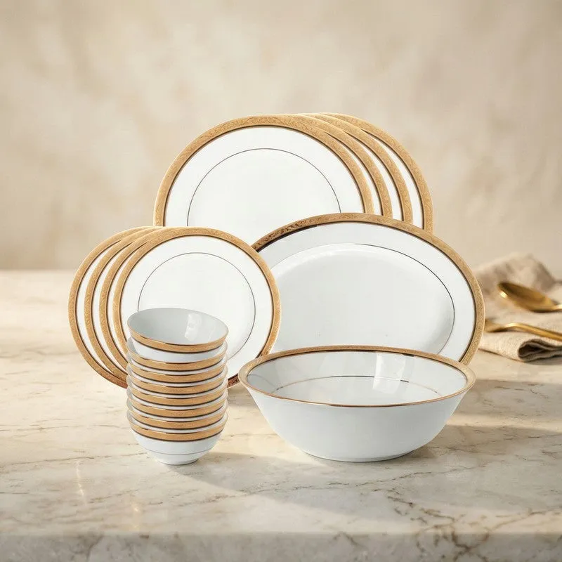 Noritake Aurelia Crest Dinner Set - Eighteen Piece Set media 1