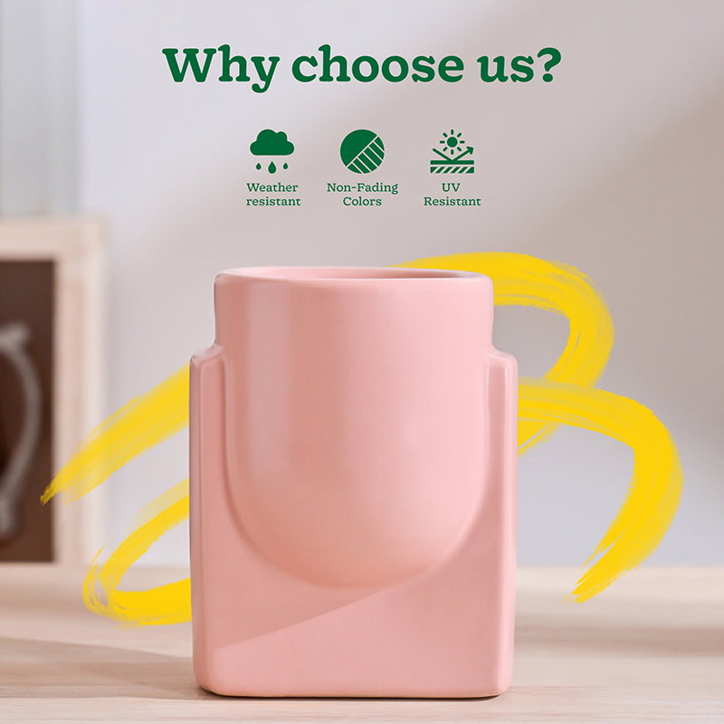 Ugaoo Minimalica Ceramic Planter - Soft Pink media 6