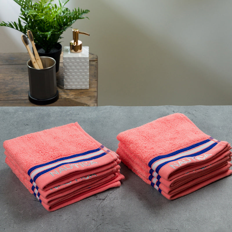 Nautica Dove Down Cotton Face Towel (Coral) - Set Of Eight media 4