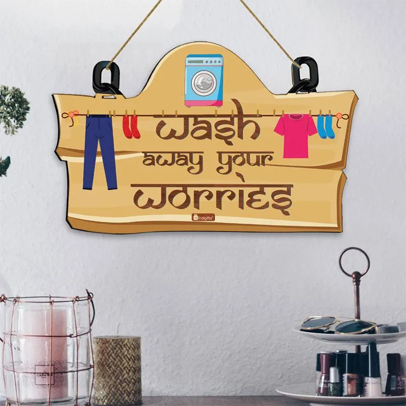 Wash Away Your Worries Wooden Wall Accent media 1