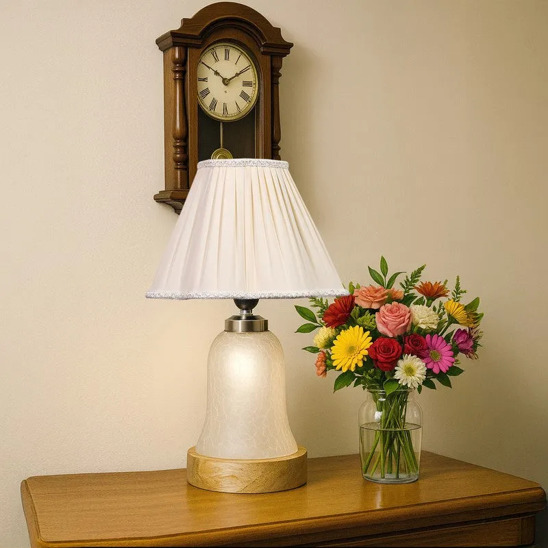 Zoravelle Pleated Wooden Table Lamp - OffWhite media 4