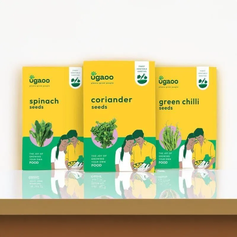 Ugaoo Veges Seeds (Coriander, Spinach, Green Chilli) - Set Of Three media 3