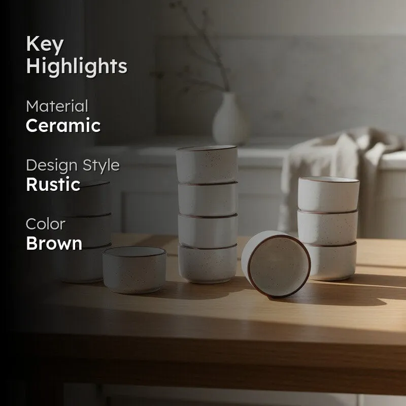 Ceramic Dip Bowl (50 mL Each) - Set of Twelve media 2
