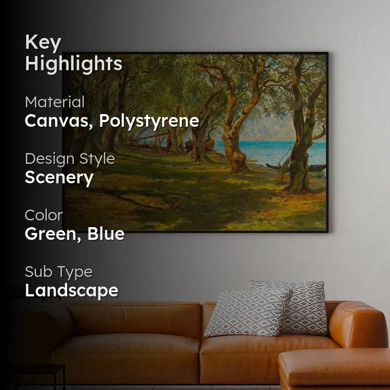 Olive Garden Canvas Painting - Black Frame media 2