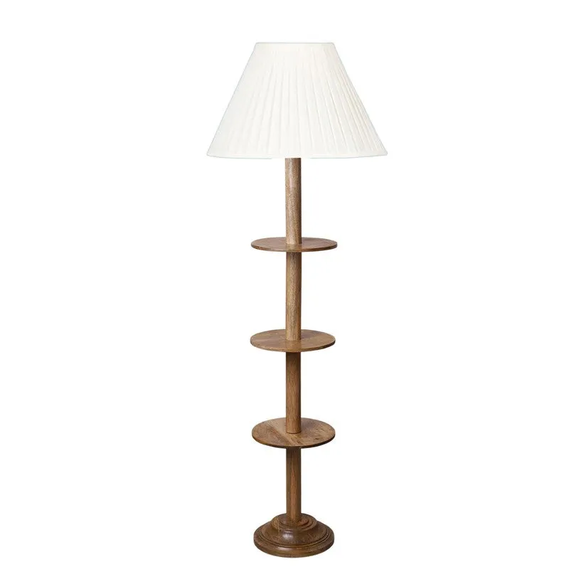 GlowShelf Rise Wooden Floor Lamp - White media 5