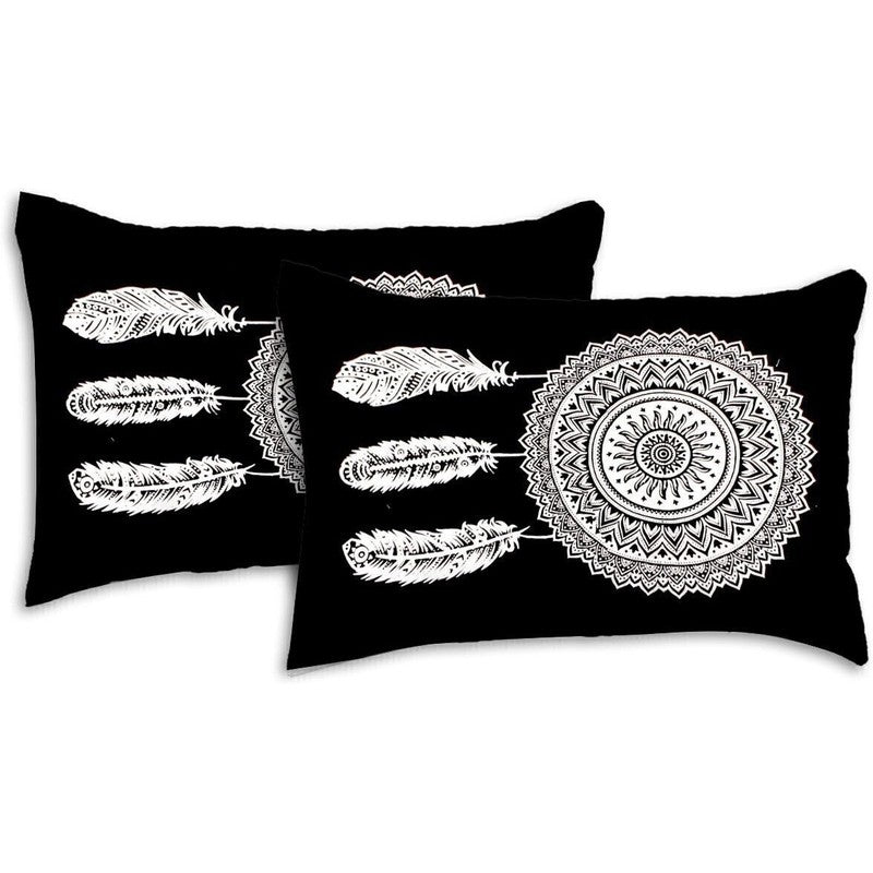 Petalix Cotton Bedsheet (Black,White) - 240 TC media 4