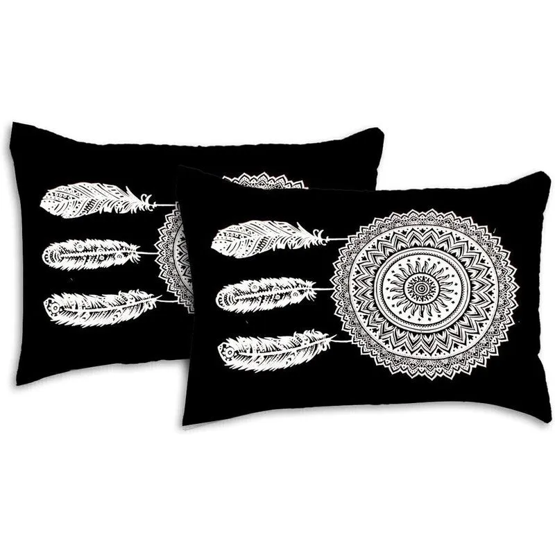 Petalix Cotton Bedsheet (Black,White) - 240 TC media 4