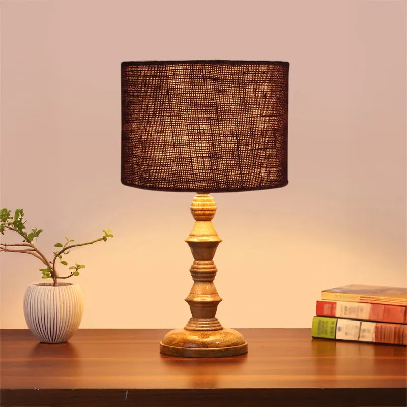 Sienna I Timber Wooden Table Lamp - Brown media 2