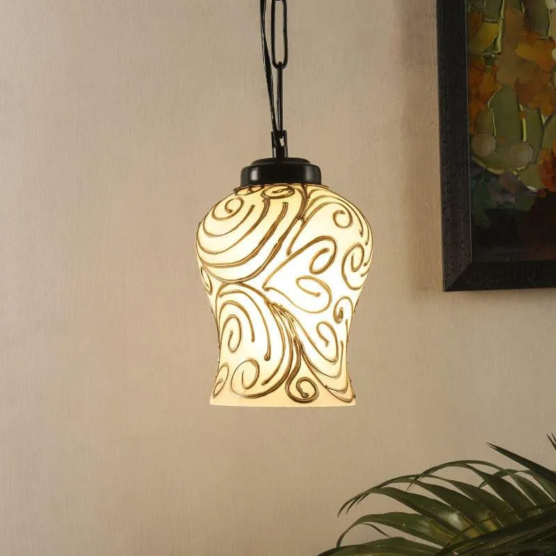 Misty Spread Glass Ceiling Lamp media 1