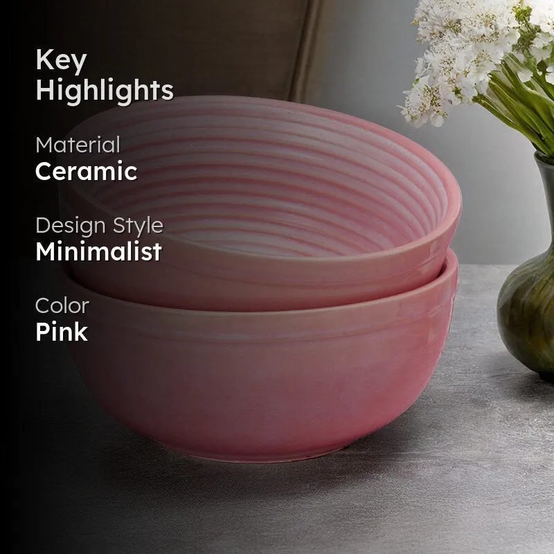Terra Ridge Serving Bowl (Pink/1000 mL) - Set Of Two media 2