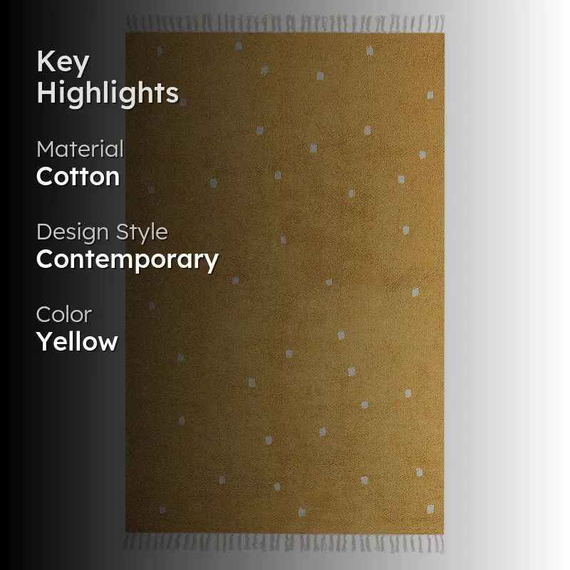 Polka Drops Tufted Cotton Area Rug - Yellow media 2