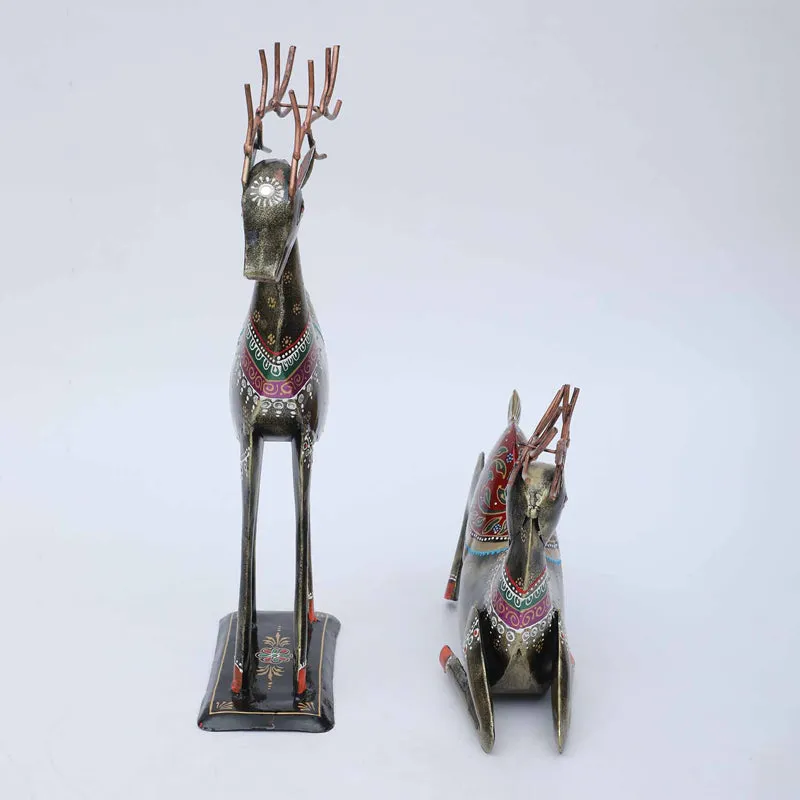 Ethnik Deer Duo Showpiece - Set Of Two media 4