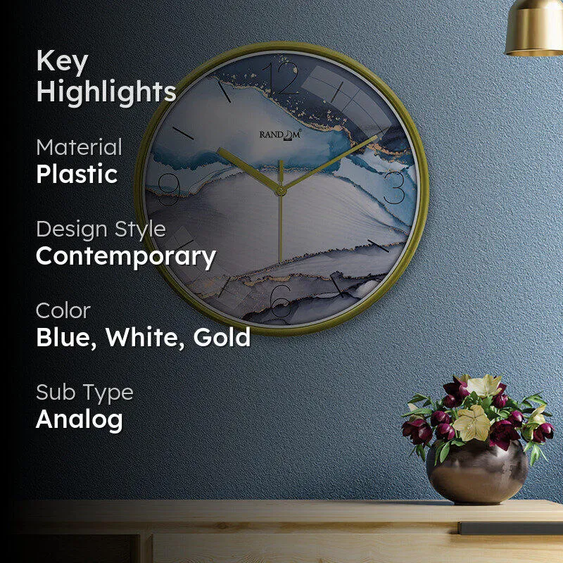 Veins Of Gold Plastic Wall Clock media 2