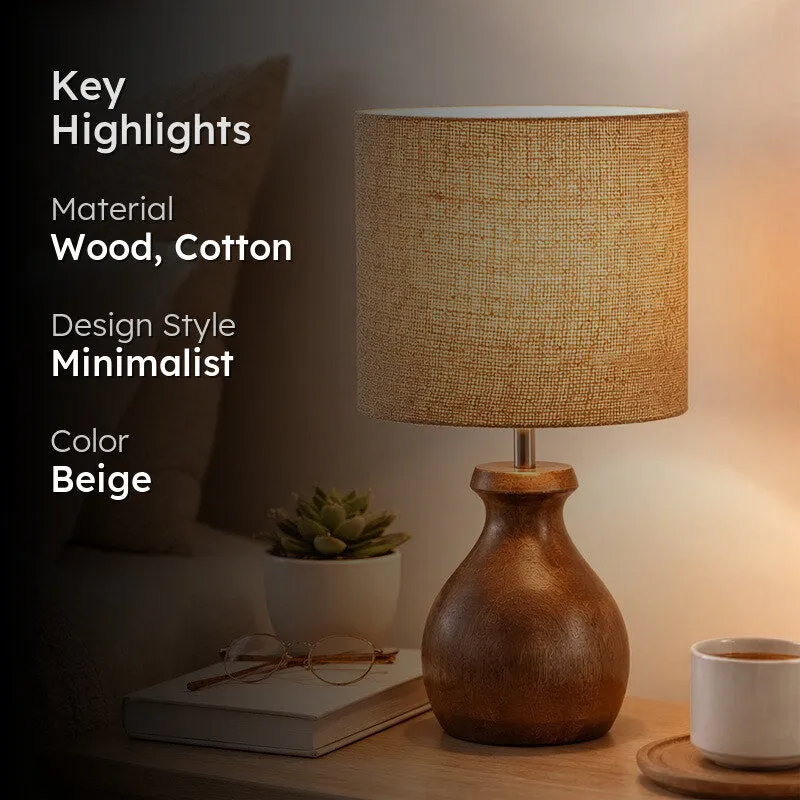 MinimalRadiance Wooden Table Lamp - Beige media 2