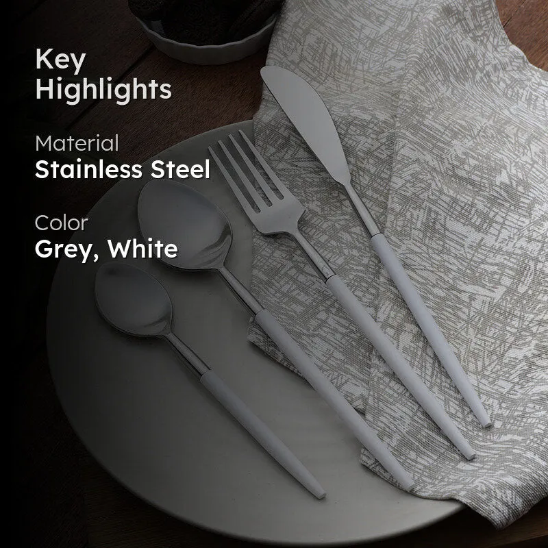 Stirling Cutlery Set (Silver & White) - Four Piece Set media 2