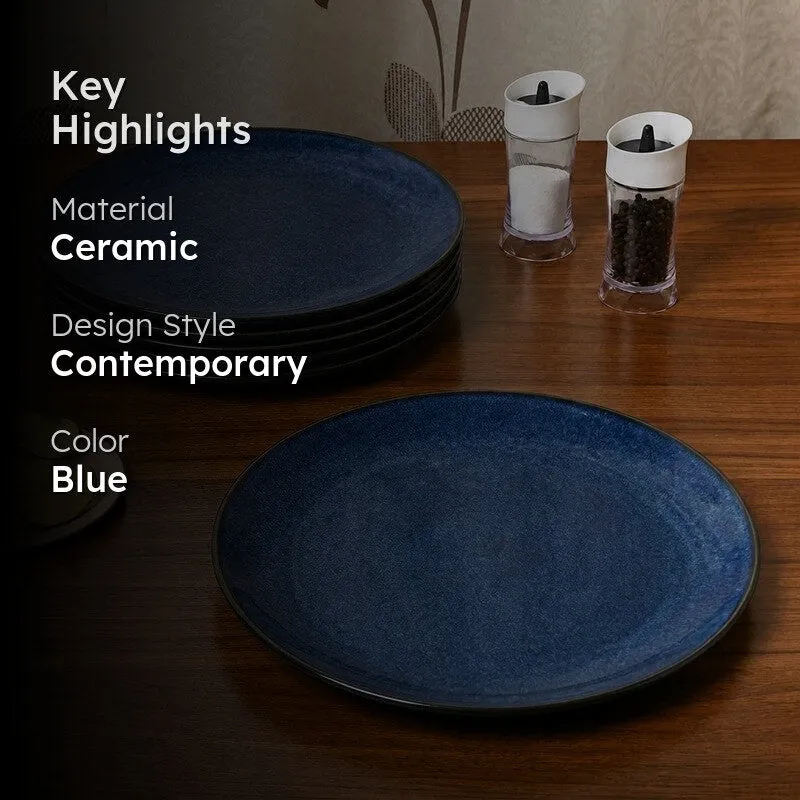 Ceramic Dinner Plates (Blue) - Set of Six media 2