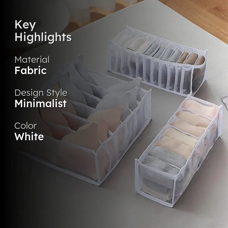 Aster Cloth Organizer (White) - Set Of Three media 2