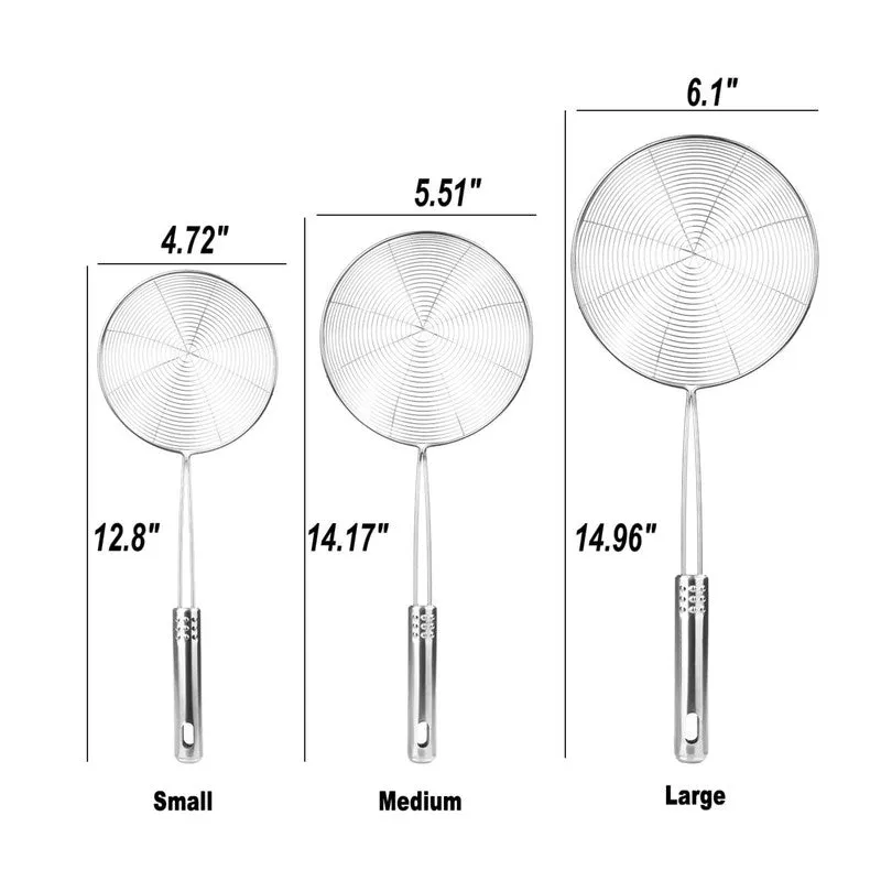 Stainless Steel Spider Strainer Set with Handles - Set Of Three media 5