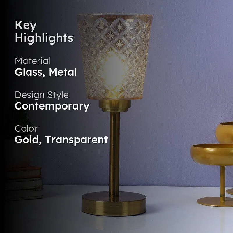Elysian Glow Texured Glass Table Lamp media 2