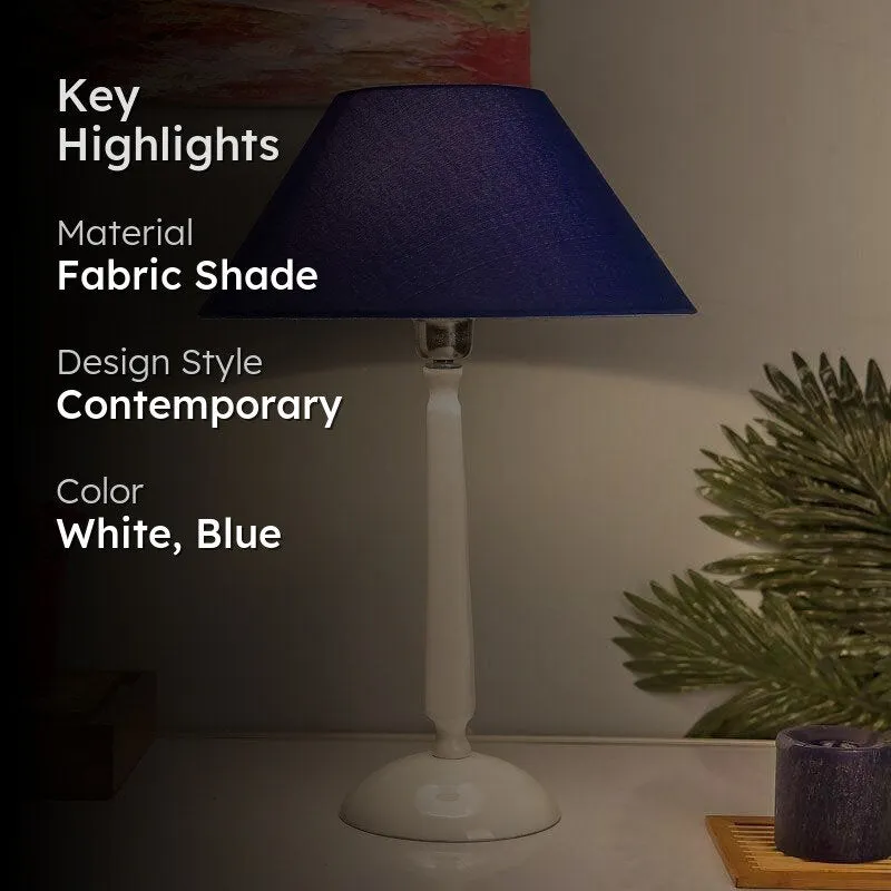 Marvel Luminary White Fabric Table Lamp - White,Blue media 2