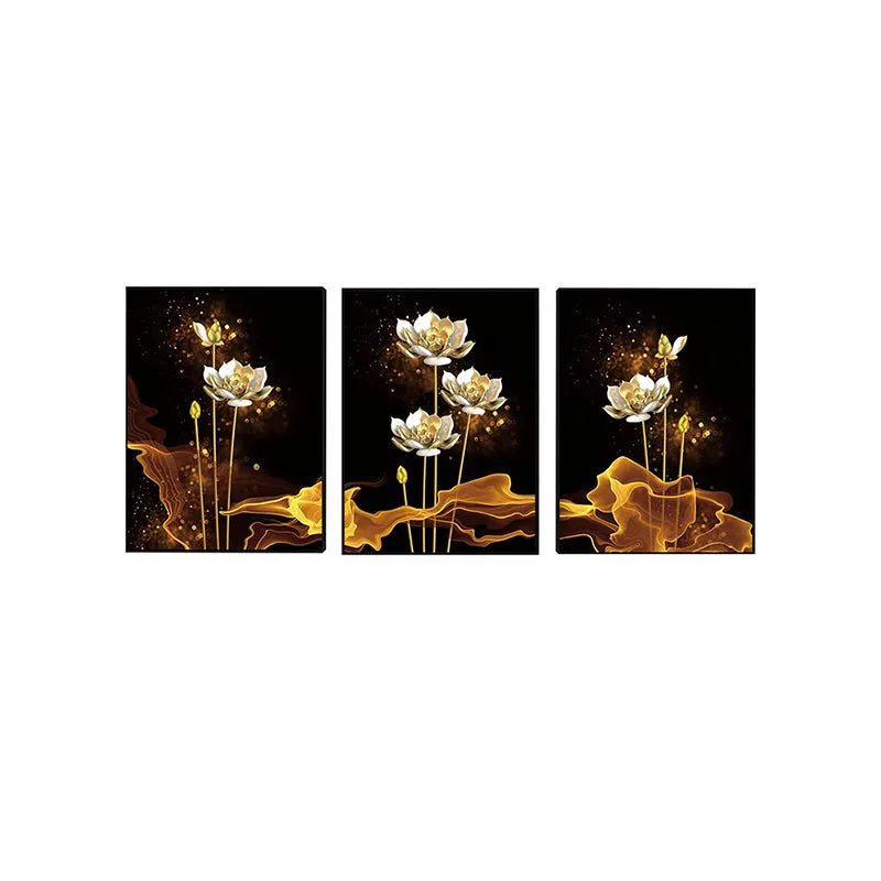 Alba Floral Wall Painting - Set Of Three media 5