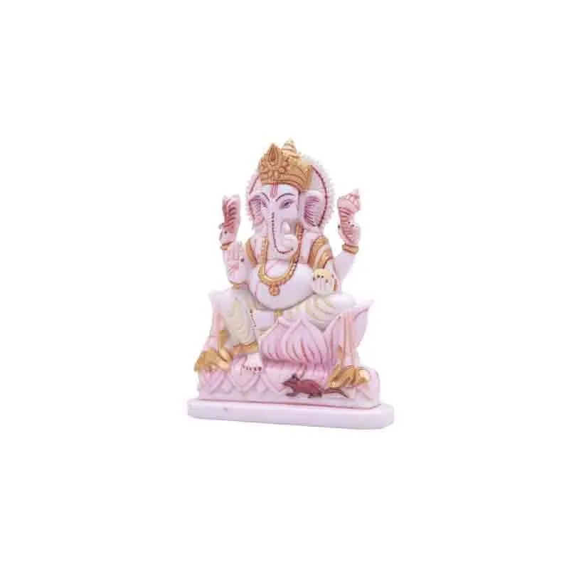 Marble Ganesha On Lotus media 3
