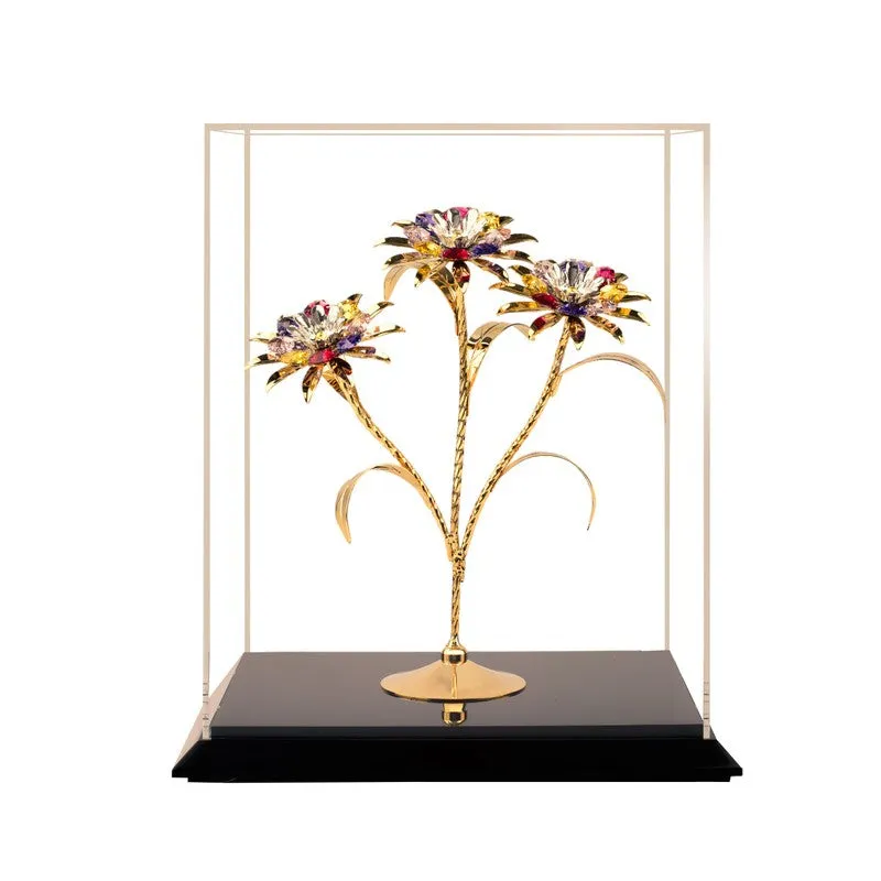 TriDaisy Elegance 24K Gold Plated Mild Steel Showpiece (Multicolor) media 4