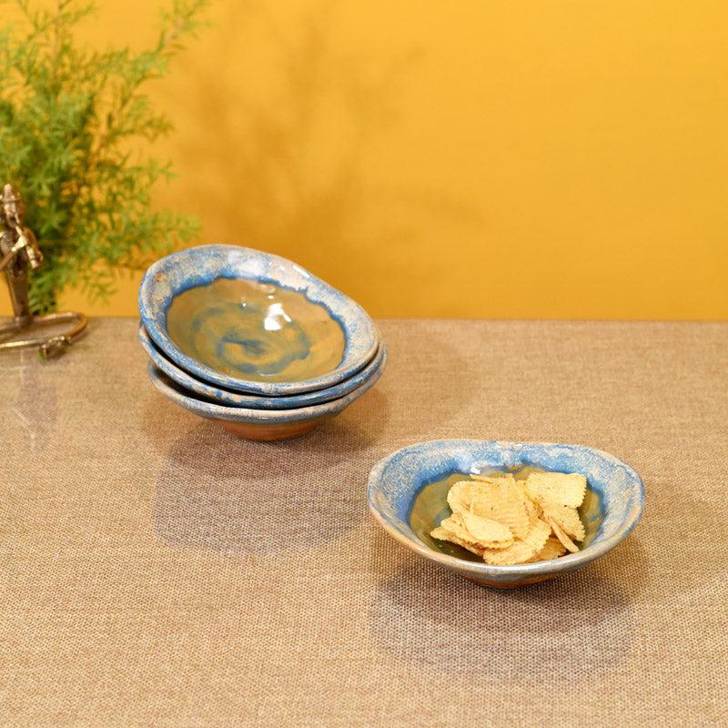 Raveena Ceramic Serving Bowl (120 ML) - Set of Four