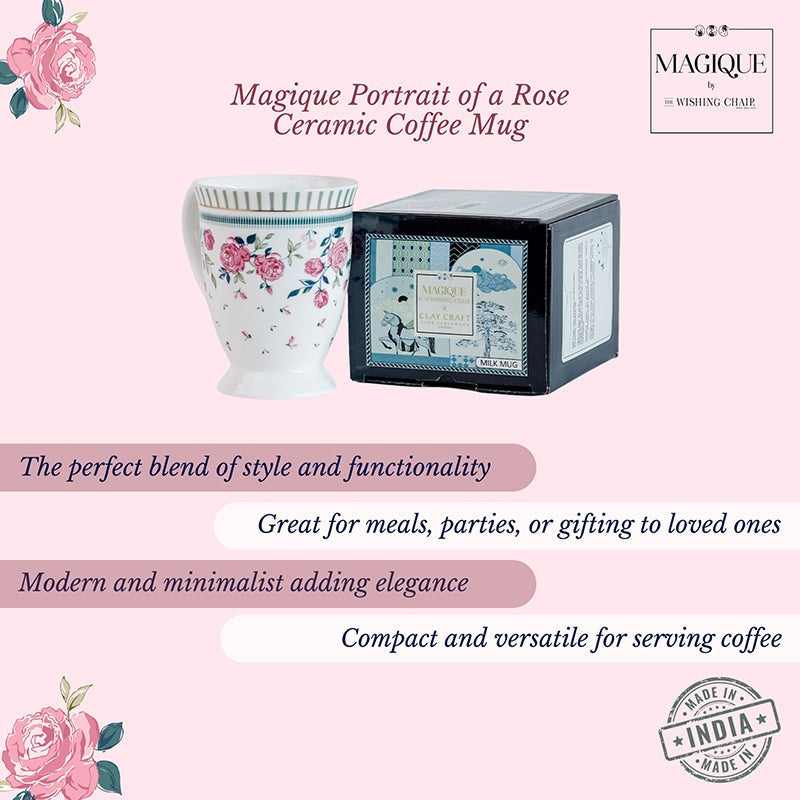 Magique: Portrait Of A Rose Ceramic Mug (250 mL Each) - Set Of Six image 4