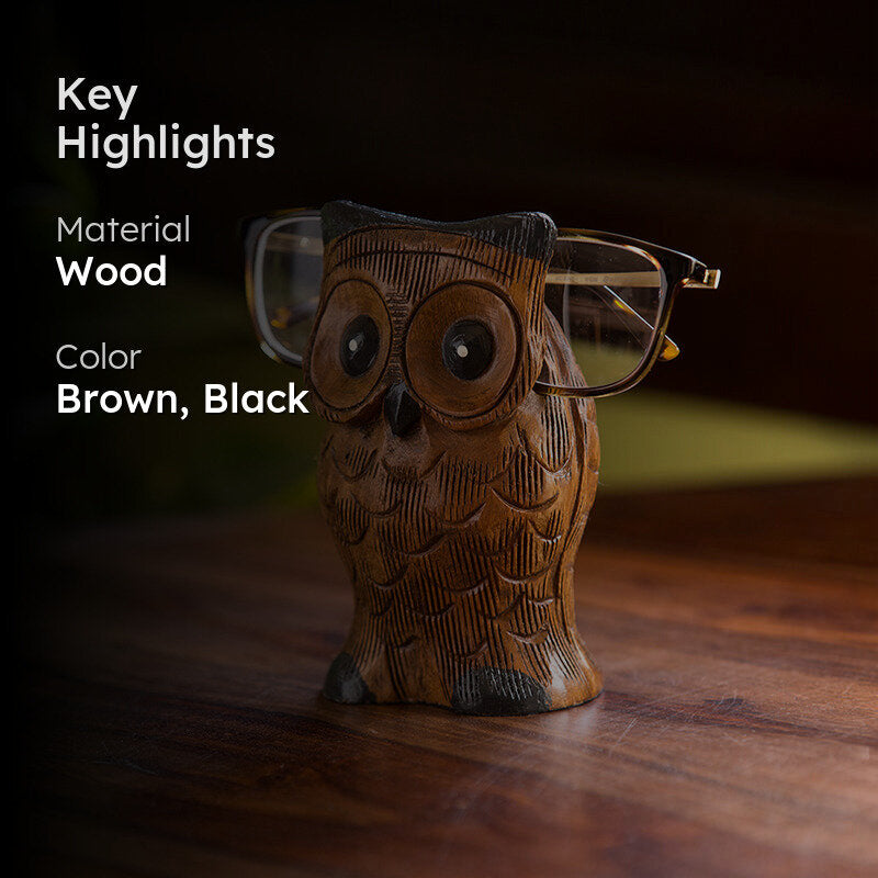 Drishti Hoot Eucalyptus Wood Spectacle Holder media 2