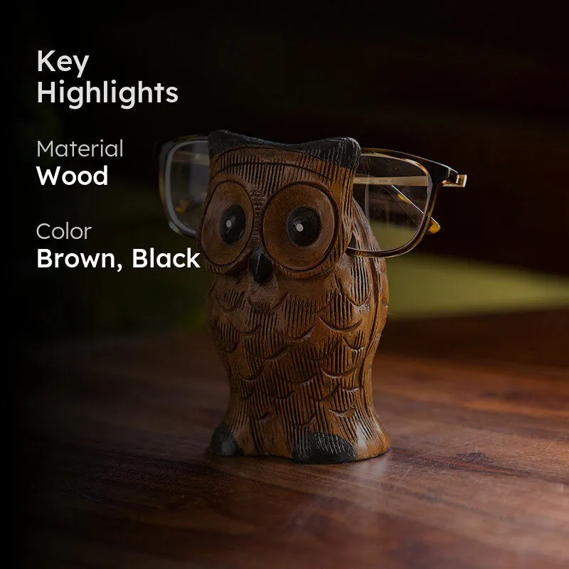 Drishti Hoot Eucalyptus Wood Spectacle Holder media 2