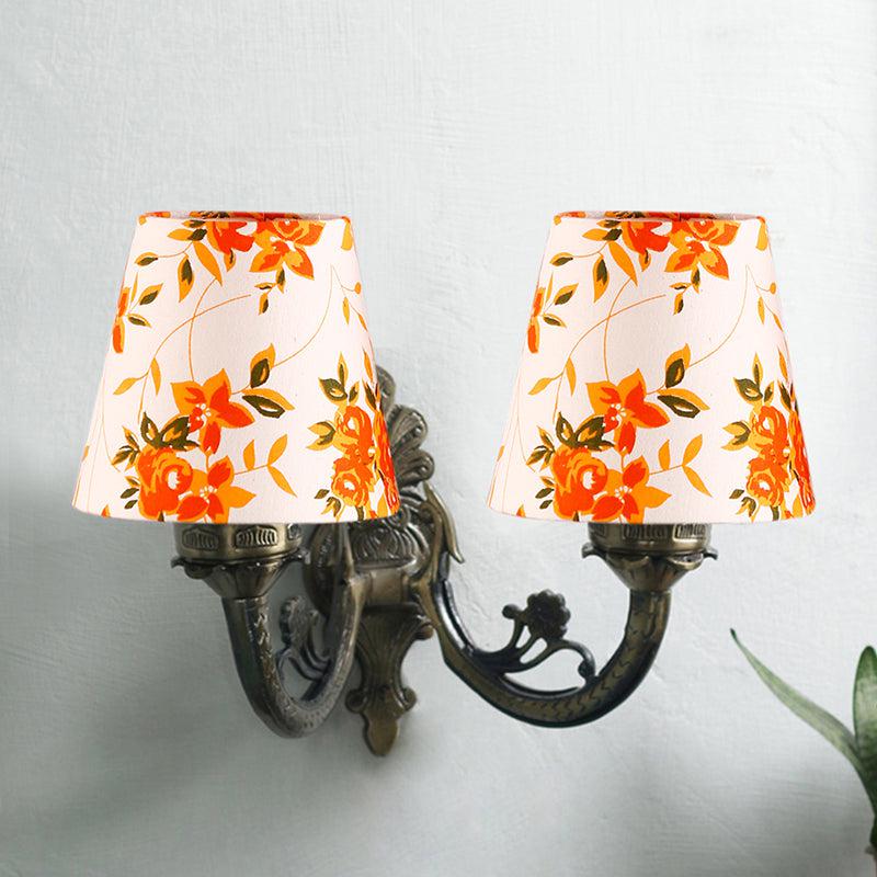 Vintage Ibis Flora Conical Duo Fabric & Metal Wall Lamp media 3