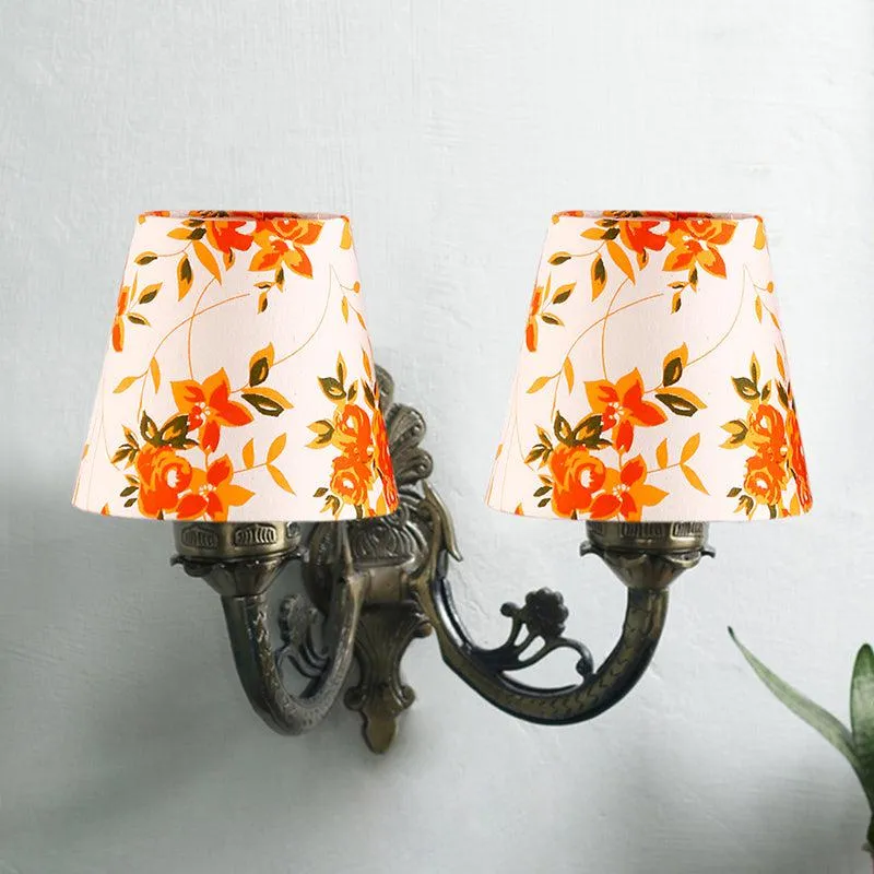 Vintage Ibis Flora Conical Duo Fabric & Metal Wall Lamp media 3