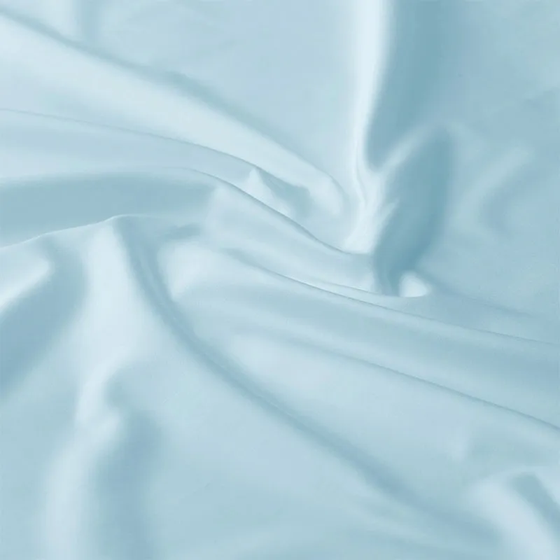 Maison Fitted Solid Cotton Bedsheet (Pale Blue) - 400 TC media 9
