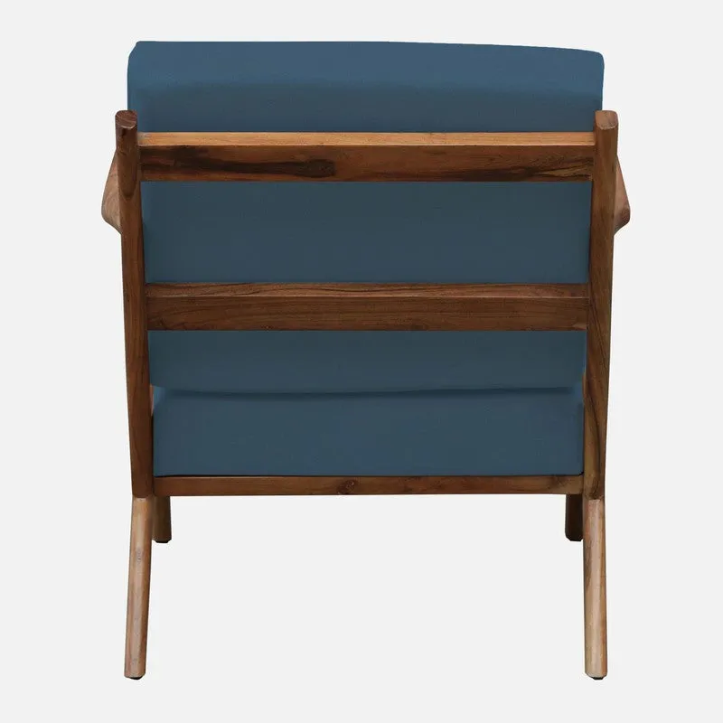 Metrona Acacia Wood Accent Chair - Blue media 6