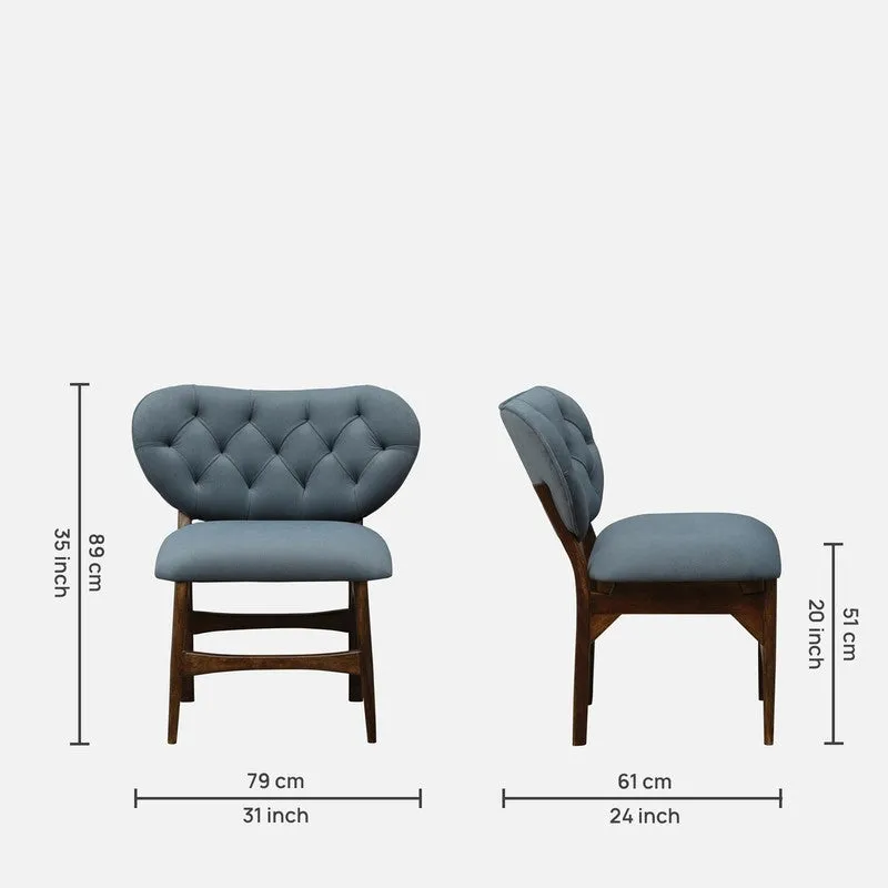 Racknest Rose Wood Accent Chair - Blue media 13