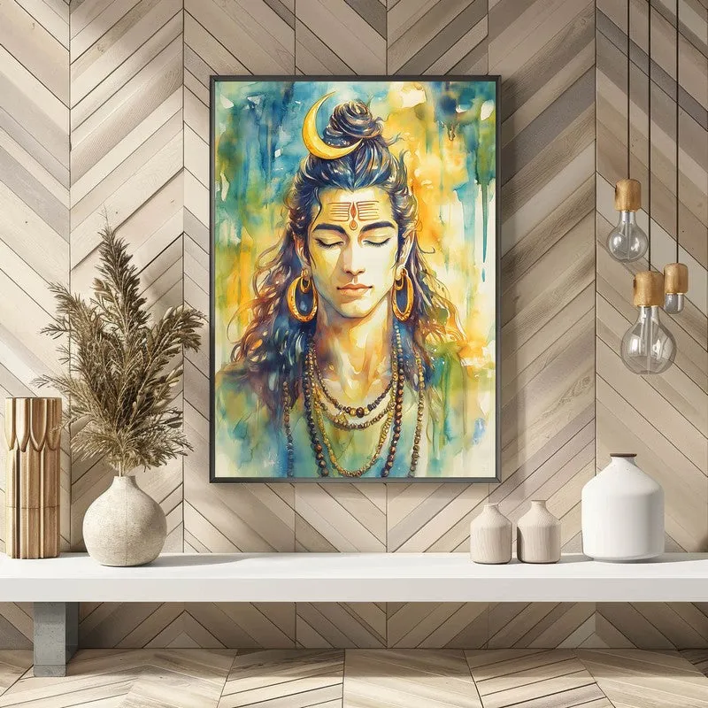 Shaktimayi Durga Spiritual Archival Paper Wall Painting With Frame - Black media 4