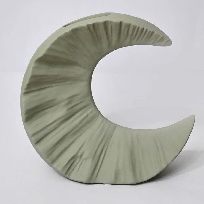 Lunar Half Moon Ceramic Vase - Green media 3