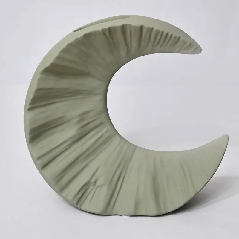 Lunar Half Moon Ceramic Vase - Green media 3