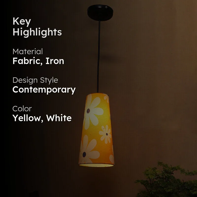 Floral Sunshine Fabric Ceiling Lamp media 2