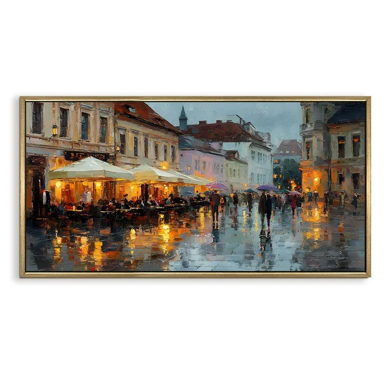 Nocturne Rain Canvas Wall Painting With Frame media 3