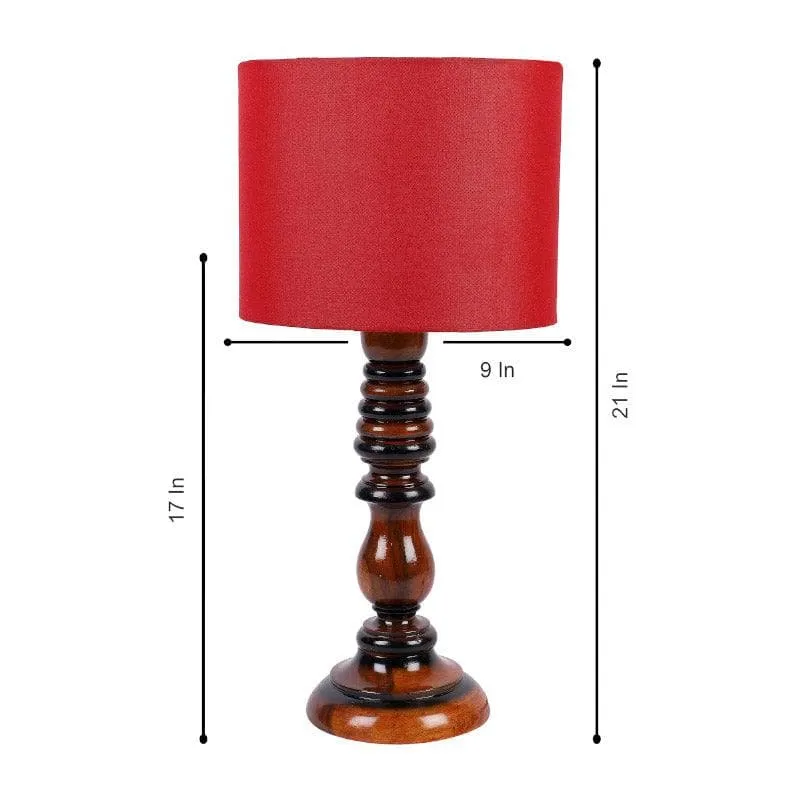 Rosa Rustic Fabric Table Lamp - Red,Brown media 6